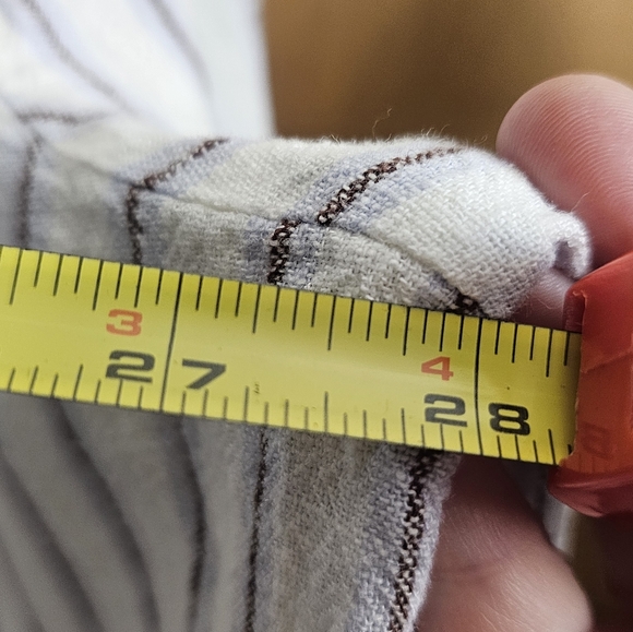 Lauren Conrad womens xxl striped button down long bell sleeve shirt white blue - Picture 10 of 11